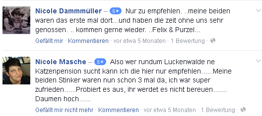 Kommentare- Tierpension Baruth - Katzenpension Baruth - Tierheim Baruth