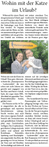 Catsitter Berlin - Artikel Blickpunkt 06 2015- Katzenpension Luckenwalde - Tierpension Luckenwalde - Tierheim Luckenwalde